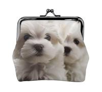 Petit porte-monnaie mignon chiot maltais pour femme, porte-monnaie en cuir avec verrou à baiser, mini porte-monnaie mignon porte-monnaie porte-monnaie porte-monnaie porte-monnaie porte-monnaie