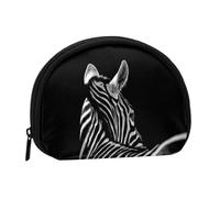 Petit porte-monnaie, noir et blanc, imprimé zèbre avec fermeture éclair, mini pochette légère pour pièces de monnaie, clés, écouteurs, transport quotidien, Zèbre noir et blanc., One Size, Pochette à