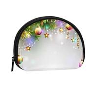 Petit porte-monnaie, nuages et herbe imprimés, petit porte-monnaie avec fermeture éclair, mini pochette légère pour pièces de monnaie, clés, écouteurs, transport quotidien, Voeux de Noël, One Size