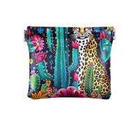 Petit porte-monnaie portable en forme de champignons psychédéliques pour homme et femme, Tropical Cheetah Noir, one size, Tropical Cheetah Noir