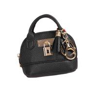 Petit porte-monnaie porte-clés en cuir synthétique pour femme, porte-clés, rouges à lèvres et organiseurs de cartes, Noir