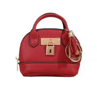 Petit porte-monnaie porte-clés en cuir synthétique pour femme, porte-clés, rouges à lèvres et organiseurs de cartes, Rouge
