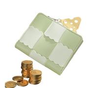 Petit porte-monnaie | Porte-monnaie avec fermeture éclair, porte-clés tendance, compartiment à pièces pour carte de crédit, carte d'identit asque, rouge à lèvres, vert une, Refer to description