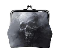 Petit porte-monnaie pour femme avec motif tête de mort fantôme d'horreur