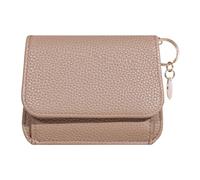 Petit porte-monnaie pour femme en cuir synthétique avec fermeture éclair, fait à la main, porte-monnaie portable pour cartes de crédit, billets pliés, abricot, Refer to description, Unisexe