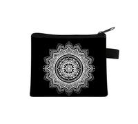 Petit porte-monnaie pour femme - Motif multicolore - Joli porte-monnaie - Motif mandala - Fleur - Pour carte de crédit - Mini porte-monnaie, 03, Taille unique