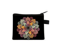 Petit porte-monnaie pour femme - Motif multicolore - Joli porte-monnaie - Motif mandala - Fleur - Pour carte de crédit - Mini porte-monnaie, 08, Taille unique
