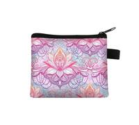 Petit porte-monnaie pour femme - Motif multicolore - Joli porte-monnaie - Motif mandala - Fleur - Pour carte de crédit - Mini porte-monnaie, 028, Taille unique