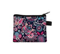 Petit porte-monnaie pour femme - Motif multicolore - Joli porte-monnaie - Motif mandala - Fleur - Pour carte de crédit - Mini porte-monnaie, 015, Taille unique