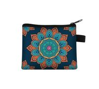 Petit porte-monnaie pour femme - Motif multicolore - Joli porte-monnaie - Motif mandala - Fleur - Pour carte de crédit - Mini porte-monnaie, 022, Taille unique
