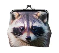 Petit porte-monnaie pratique avec motif visage de raton laveur - 11,5 x 10,5 cm, noir, One Size