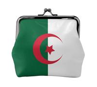 Petit porte-monnaie rectangulaire avec fermeture à glissière en forme de drapeau de l'Algérie pour femme