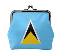 Petit porte-monnaie rectangulaire avec motif drapeau de Sainte-Lucie pour femme, format de poche, mini porte-monnaie pour femme
