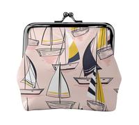 Petit porte-monnaie rose avec impression de voile, portefeuille de voyage léger pour les visites touristiques et les courses, Noir , Taille unique, Pochette à monnaie