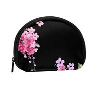 Petit porte-monnaie semi-circulaire avec fermeture éclair - Motif chouettes de Noël sur une branche - Pour enfants et femmes, Beautiful Flowers, One Size, Demi-cercle