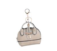Petit porte-monnaie tendance en cuir synthétique robuste pour femmes, organiseurs de cartes et de câbles, crème