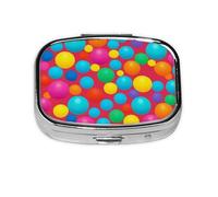 Petit porte-pilules bleu imprimé à pois pour un usage quotidien, portable, en métal, pour voyage, sac et poche