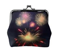 Petit portefeuille 3D motif feux d'artifice pour femme, porte-monnaie pour femme, petit portefeuille pour femme, avec fermeture éclair et verrou, noir, One Size, Art déco