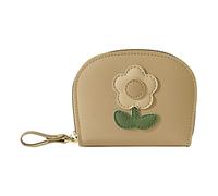 Petit portefeuille à deux volets en cuir pour femme avec emplacements pour cartes d'identité, fenêtre pour carte d'identité, sac à main, portefeuille pour téléphone avec anneau adhésif (jaune, taille