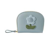 Petit portefeuille à deux volets en cuir pour femme avec emplacements pour cartes et fenêtre pour carte d'identité, sac à main original pour homme, bleu, taille unique