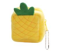 Petit portefeuille à fermeture éclair en forme de fruit pour adolescent et enfant - Petite pochette pour casque - Ne se déforme pas facilement, Ananas, Beauté de masse