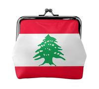 Petit portefeuille avec motif drapeau du Liban pour femme, porte-monnaie pour femme, petit portefeuille pour femme, avec fermeture éclair et fermeture à baiser, noir, taille unique, art déco, Noir ,