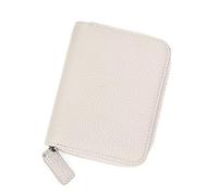 Petit portefeuille en cuir Porte-cartes de crédit minimaliste avec blocage RFID Portefeuille rond zippé avec fentes pour cartes et compartiment à monnaie, Beige, HEHDNDEEH-B0CYT75W3D