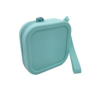 Petit portefeuille en silicone avec fermeture éclair douce, accessoire de transport compact pour cartes de crédit, Vert, Consulte la descripción, Voir description
