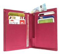 LOLUNA® Petit Portefeuille Classique en Cuir Vachette, Souple et Compact, 2 Volets Pratique pour Placer permis - identité - Cartes - Billet - Monnaie - Idée Cadeau pour Homme et Femme - Fuchsia