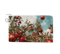 Petit portefeuille fin en toile à texture linéaire beige pour femme avec fermeture éclair porte-clés mignon porte-monnaie petite pochette zippée, Grenadier, Taille unique, Motif :