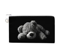 Petit portefeuille fin en toile avec fermeture éclair et porte-clés - Motif poisson et corail, Allongé sur le sol, Taille unique, Motif :