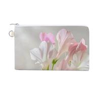 Petit portefeuille fin en toile avec fermeture éclair et porte-clés - Style nature - Imprimé nature - Petite pochette à fermeture éclair, Images de fleurs fraîches, Taille unique, Motif :