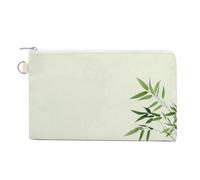 Petit portefeuille fin en toile texturée grain de bois pour femme avec fermeture éclair porte-clés mignon petite pochette à fermeture éclair, Arbre frais et naturel, Taille unique, Motif :