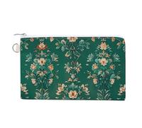 Petit portefeuille fin en toile tie-dye bleu pour femme avec fermeture éclair porte-clés mignon porte-monnaie petite pochette zippée, eméraude, Taille unique, Motif :