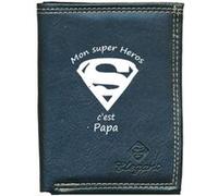 Petit portefeuille porte carte pour homme Super papa Noir G