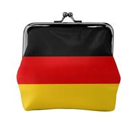 Petit portefeuille pour femme, motif drapeau allemand, porte-monnaie pour femme, petit portefeuille pour femme, avec fermeture éclair et fermeture à baiser, noir, taille unique, art déco, Noir ,