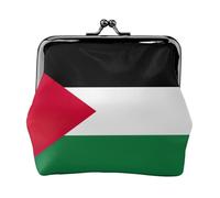 Petit portefeuille pour femme, motif drapeau de la Palestine, porte-monnaie pour femme, petit portefeuille pour femme, avec fermeture éclair et fermeture à baiser, noir, taille unique, art déco, Noir