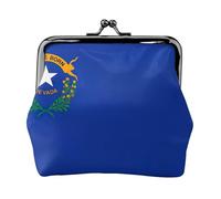 Petit portefeuille pour femme, motif drapeau de l'État du Nevada, porte-monnaie pour femme, petit portefeuille pour femme, avec fermeture éclair et fermeture à baiser, noir, taille unique, art déco,