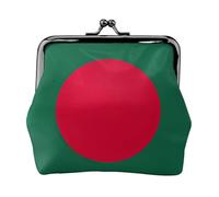 Petit portefeuille pour femme, motif drapeau du Bangladesh, porte-monnaie pour femme, petit portefeuille pour femme, avec fermeture éclair et fermeture à baiser, noir, taille unique, art déco, Noir ,