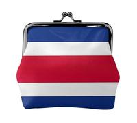 Petit portefeuille pour femme, motif drapeau du Costa Rica, porte-monnaie pour femme, petit portefeuille pour femme, avec fermeture éclair et fermeture à baiser, noir, taille unique, art déco, Noir ,