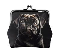 Petit portefeuille pour femme, petit portefeuille pour femme, porte-monnaie pour femme, petit portefeuille pour femme, avec fermeture éclair et verrou, noir, One Size, Art déco