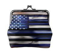 Petit portefeuille pour femme, petit portefeuille pour femme, porte-monnaie pour femme, petit portefeuille pour femme, avec fermeture éclair et verrou de baiser, noir, One Size, Art déco