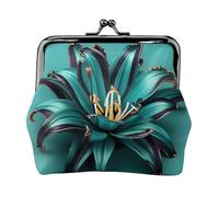 Petit portefeuille pour femme, porte-monnaie pour femme, petit portefeuille pour femme, avec fermeture éclair et verrou, noir, One Size, Art déco