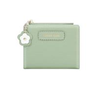 Petit portefeuille pour femme - Portefeuille à deux volets avec poche zippée, porte-carte de grande capacité avec fenêtre pour carte d'identité, portefeuilles pour cartes pour femme, Vert, Refer to