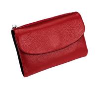 Petit portefeuille pour femme - Portefeuille en cuir de galets artificiels | Porte-monnaie de poche léger avec grande capacité pour adolescents, étudiants, adultes, mode moderne, Rouge, Refer to
