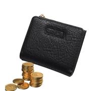 Petit portefeuille pour femme - Portefeuille multifonction avec fenêtre pour carte d'identité - Porte-cartes à deux volets, porte-monnaie, portefeuille pour cartes pour femme, Noir , Refer to