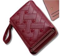Petit portefeuille pour femmes avec cœurs, simili-cuir rouge de haute qualité, 10.5x8x3.7 cm
