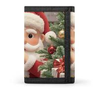 Petit portefeuille pour femmes et hommes avec porte-clés, porte-cartes de crédit fin à trois volets bloquant les RFID, portefeuille de voyage à pince à billets Christmas Secrets avec poche à monnaie z