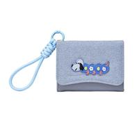 Petit portefeuille PU cuir pièce sac dessin animé chien saucisse courte police palette courte beaux styles coréens changer dessin animé saucisse chien court style coréen changer sac, bleu