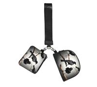 Petit portefeuilles avec fermeture éclair pour femme Motif corbeau noir sur une branche